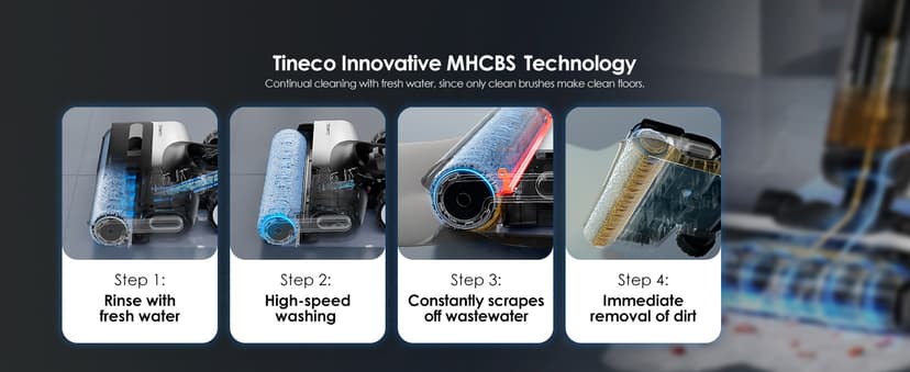 Tineco Floor ONE S7 FlashDry Smart Cordless Wet Dry Vacuum Cleaner, Long Runtime, Great for Sticky Messes, Self-Cleaning, 158℉Hot Air FlashDrying, Dual-Sided Edge Cleaning, Extended Battery Lifespan