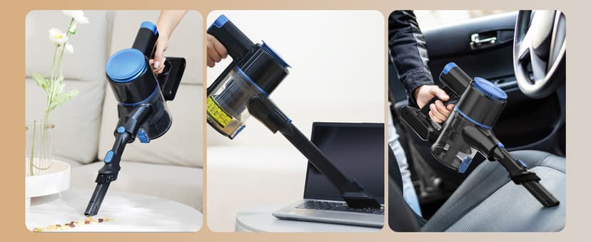 N8 Cordless Vacuum Cleaner, Lightweight Stick Vacuum with Powerful Suction, 2200mAh Battery, 40 Mins Runtime, Self-Standing, Rechargeable Vacuum Cleaners for Home Hardwood Floor Carpet Pet Hair