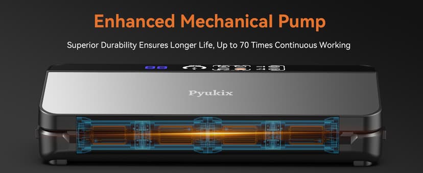 Vacuum Sealer Machine, Food Sealer Machine 80KPA Automatic 8-IN-1 for Food Saving Dry/Moist Mode with Build-in Cutter&Storage, Digital Countdown, Air Suction Hose, 2 Roll-Bags, 11 Vacuum Bags