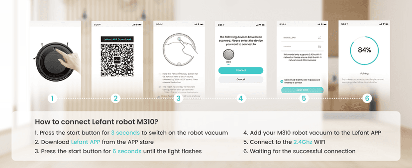 Lefant M310 Robot Vacuum Cleaner, 4500Pa Powerful Suction, PreciSense Obstacle Avoidance, Mini, Quite, 160 Mins Self-Charging Robotic Vacuums, App/Voice/Remote, Ideal for Pet Hair Hard Floors, Black