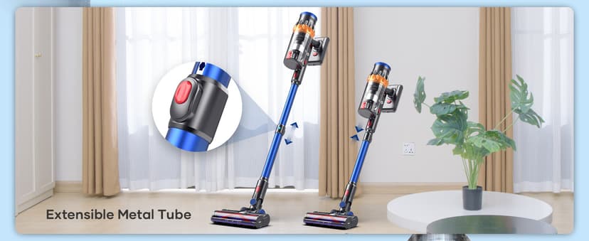 NADALY Cordless Vacuum Cleaner, 550W/45Kpa Vacuum Cleaner for Home, Up to 65Mins Runtime Stick Vacuum, Anti-Tangle & Auto Mode Lightweight Vacuum, Wireless Vacuum for Pet Hair Carpet Hardwood Floor