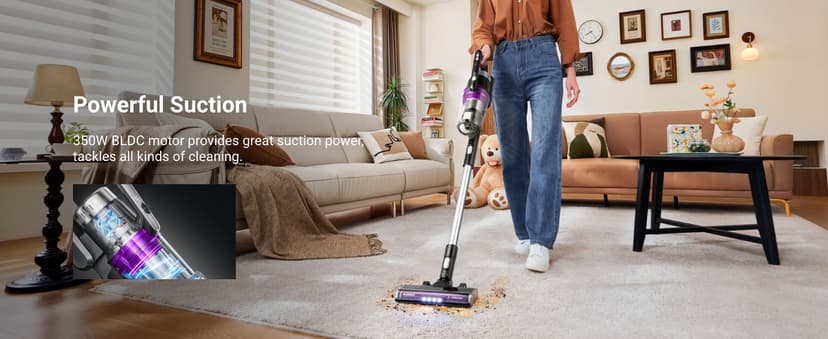 Eureka Cordless Vacuum Cleaner Lightweight, Stick Vacuum Rechargeable for Hardwood, Pet Hair, Blue w/Clean Station, Stylus Elite NEC490SE