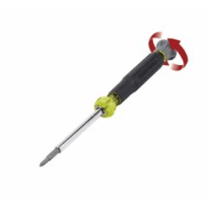 Klein Tools 32581 4-in-1 Electronics Screwdriver Set with 2 Slotted, 2 Phillips Precision Machined Bits, Ideal for Terminal Blocks