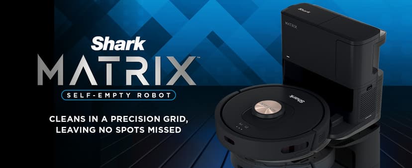 Shark AV2310AE Matrix Self-Emptying Robot Vacuum with No Spots Missed on Carpets and Hard Floors, Precision Home Mapping, Perfect for Pet Hair, Bagless, 45-Day Capacity Base, Wi-Fi Black/Brass