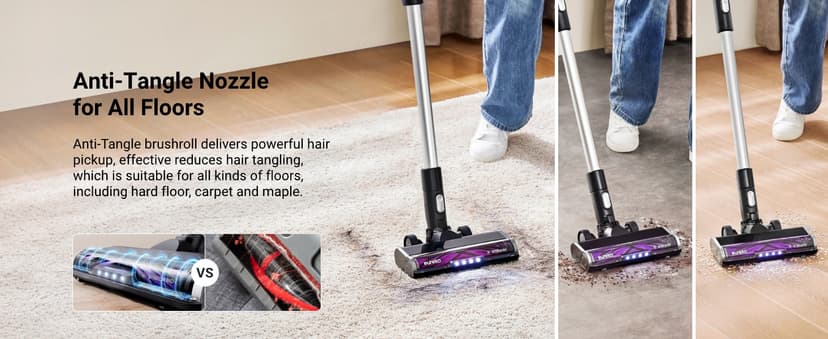 Eureka Cordless Vacuum Cleaner Lightweight, Stick Vacuum Rechargeable for Hardwood, Pet Hair, Blue w/Clean Station, Stylus Elite NEC490SE