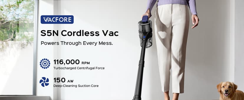 Cordless Stick Vacuum Cleaner, 55Min Cordless Vacuum Cleaners for Home, Powerful Suction Rechargeable Vacuum with Green LED Headlight, Lightweight Stick Vac for Carpet, Hardwood Floors & Pet Hair