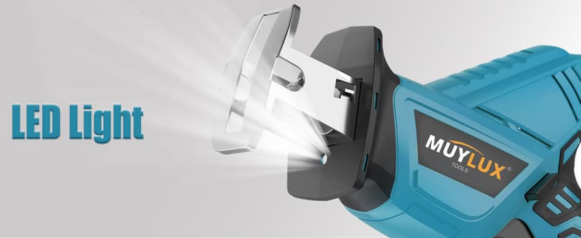 Cordless Reciprocating Saw 20V with 2 Batteries & Charger, Variable Speed 0-3000SPM, Tool-Free Blade Change, Includes 4 Saw Blades for Wood, Metal, PVC and Tree Cutting