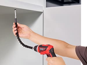 Cordless Electric Screwdriver Set, 8V 10Nm Rechargeable Power Electric Drill, Battery Screw Gun with Driver Bit, 320RPM/10+1 Torque, 2 Position Handle, Flexible Shaft LED Light (Red, 28Pcs)