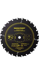 ROCKPORT Table Saw Blades 10 inch 60 Teeth - (1 Pack) 10" Table Saw Blades & 10 inch Miter Saw Blades, 5/8" Arbor, Multipupose Carbide Tip Circular Saw Blade for Fine Finish Cutting of Wood & Laminate