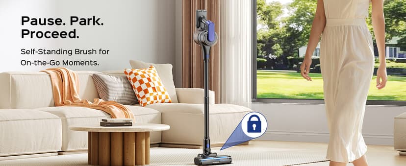Cordless Stick Vacuum Cleaner, 55Min Cordless Vacuum Cleaners for Home, Powerful Suction Rechargeable Vacuum with Green LED Headlight, Lightweight Stick Vac for Carpet, Hardwood Floors & Pet Hair