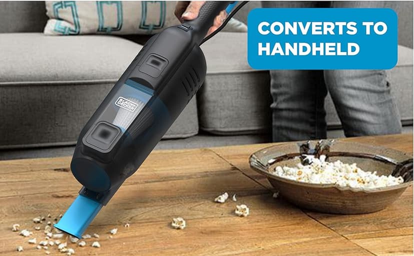 BLACK+DECKER Powerseries Lite Corded 3 in 1 Stick Vacuum, Upright to Hand-Vac Multi Surface, HEPA Filtration, Powerful 12k Pa, Ideal for Hard Floor, Low Carpet, Pet Hair Home & Office use, Blue