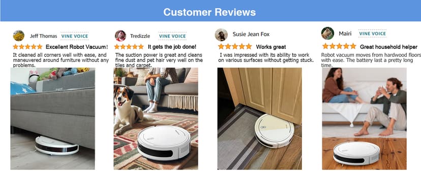 Vyzzle Robot Vacuum, 5000Pa Robot Vacuum and Mop, Smart Navigation, Ultra Slim Robot Vacuum Cleaner Self-Charging, Wi-Fi/App/Alexa Control, Ideal for Pet Hair, Hard Floor, Carpet