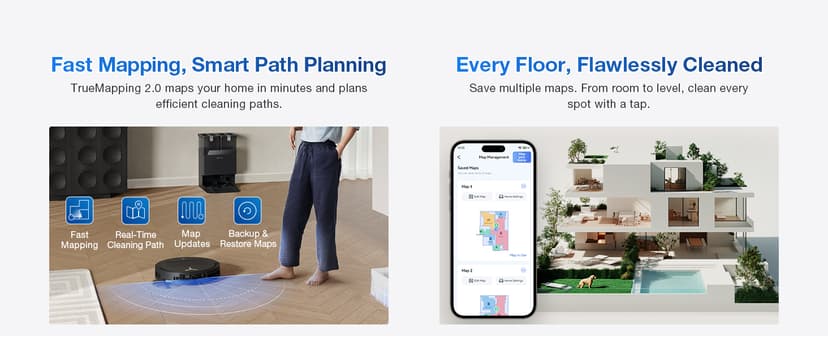 ECOVACS DEEBOT T50 PRO Omni Robot Vacuum and Mop, 3.19” Ultra-Slim, 15,000Pa Suction, ZeroTangle 2.0, TruEdge Edge Cleaning, AIVI 3D Obstacle Avoidance, Auto Mop Wash & Dry, Self-Emptying