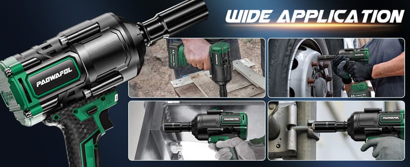 1500N.m(1106ft-lbs) Brushless Impact Wrench, High Torque 1/2" Impact Driver with 2* 21V 4.0AH Battery, Fast Charger, 5 Sockets & Storage Case, Cordless Impact Driver for Home Car Truck Tires