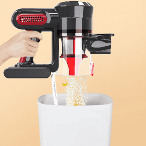 Cordless Vacuum Cleaner, 30Kpa/210W Stick Cordless Vacuum Up to 45 Mins Runtime, 8 in 1 Lightweight Vacuum for Hardwood Floor Carpet Pet Hair (Black-red)