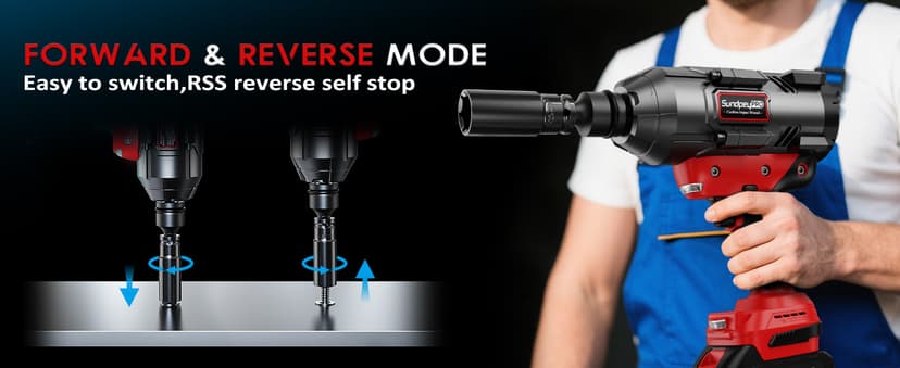 Cordless Impact Wrench 1600Ft-lbs - 2100N·m High Torque Impact Gun with 2 * 4.0Ah Battery - 3/4 Inch Brushless Impact Driver with 3/4" to 1/2" Adapter & 5 Sockets & Case for Car Truck Home