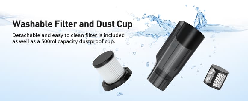 Cordless Handheld Vacuum, 15KPA Powerful Car Vacuum, Rechargeable, Charging Dock, Ergonomic Handle, 2-in-1 Crevice Tool, 1.8lb Portable Handheld Vacuums with 2-Speed for Car, Home