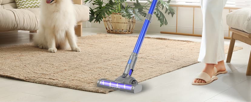 Cordless Vacuum Cleaner, 33KPA/400W Rechargeable Stick Vacuum Cleaner with 45 Mins Runtime, 6-in-1 Lightweight Portable Handheld Stick Vacuum for Home Hard Floor Carpet Car Pet Hair