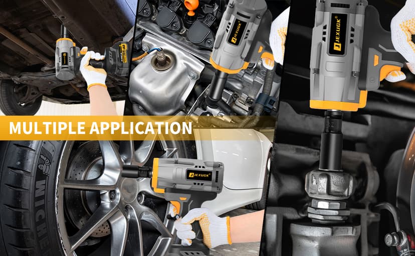 1600Nm Cordless Impact Wrench, 21V 1/2" 1180Ft-lbs Impact Gun wiht 2 x 4.0Ah Battery, High Torque Pistola De Impacto with 6 Sockets, Brushless Llave De Impacto Driver for Truck/Car/Mower