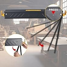 FORUP 2 Pack Heavy Duty Folding Portable Saw Horses Table, 1322 Lbs Load Capacity Metal Saw Horse with Fast Open Legs and Easy Grip Handle for Woodworking, Dark Grey & Yellow