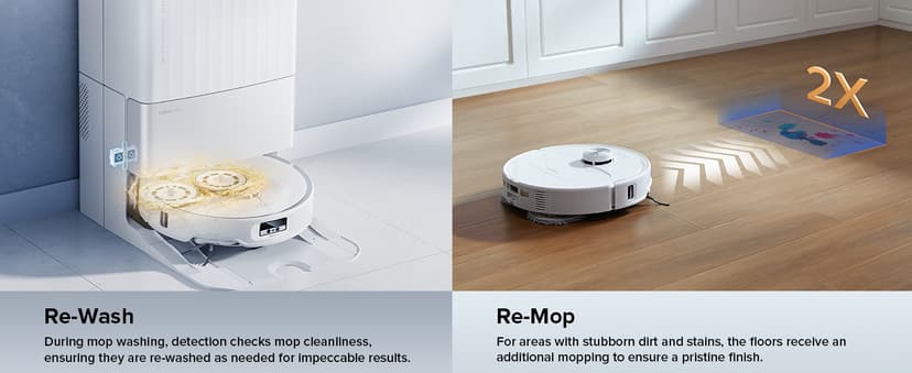 roborock Qrevo Edge Robot Vacuum and Mop, 18,500Pa Suction, Zero-Tangling, AdaptiLift Chassis, Al Obstacle Recognition, Hot Water Mop Washing & Dock Self Cleaning, Corner to Edge Deep Cleaning
