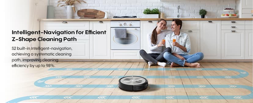 Robot Vacuum Cleaner - 2-in-1 Robot Vacuum and Mop Combo, 2500Pa Suction, Smart Navigation, Alexa & Google Assistant Compatible, Auto Recharge, Anti-Fall, Pet Hair Removal, Z-Shape Cleaning Mode