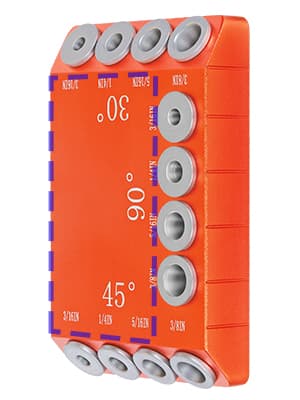 Steel DN Mate Aluminum Drill Guide, 30 45 90 Degree Angle 4 Sizes for Cable Railing Lag Screw Wood Post, Drill Hole Guide Jig for Angled/Straight Holes for Deck Cable Stair Handrail DG12