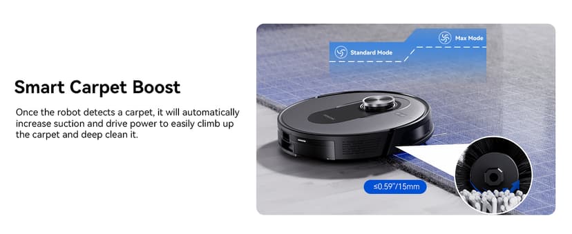 Proscenic Q8 Robot Vacuum Cleaner with Mop, Ultra Strong 6000Pa Robotic Vacuum with Lidar Navigation, 5 Real-Time Mapping, WiFi/Alexa/APP Remote Control Robot Hoover for Floor Carpet Pet Hair