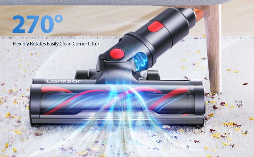 LaresarSSR Cordless Vacuum Cleaner, 450W/38000pa Stick Vacuum Cleaner with Touch Screen, Max 55 Mins Runtime, Handheld Vacuum Cleaner for Home