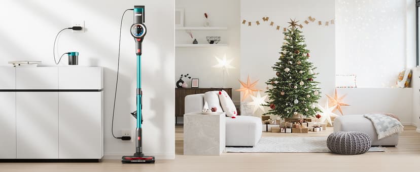Cordless Vacuum Cleaner, 550W/45Kpa/65Mins Vacuum Cleaners for Home, Self-Standing Stick Vacuum with LED Display, Rechargeable Cordless Vacuum, Lightweight for Carpet, Pet Hair, Hardwood Floor