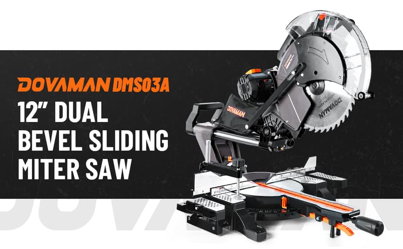 12-Inch Dual-Bevel Miter Saw, Compound Sliding Miter Saw, Ambidextrous Operation, 3800RPM, 4.2 x 13in Cutting Capacity, Laser Guide, 0-45° Bevel & Miter Cut, 9 Positive Stops, 15-Amp Corded