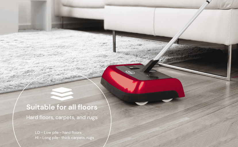 Ewbank Evolution Multi Surface Cordfree Non-Electric Portable Hardwood Floor and Carpet Sweeper with Adjustable Height
