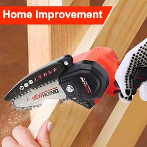Mini Cordless Chainsaw Kit, Upgraded 6" One-Hand Handheld Electric Portable Chainsaw, 21V Rechargeable Battery Operated, for Tree Trimming and Branch Wood Cutting by New Huing