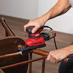 SKIL Corded Multi-Function Detail Sander with Micro-Filter Dust Box 3 Additional Attachments & 12pc Sanding Sheet- SR232301