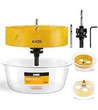KATA 6PCS Hole Saw Kit 1-1/4" to 2-1/8"(32-54mm) Hole Saw Set in Case with Mandrels and Hex Key for Soft Wood, PVC Board, Plywood