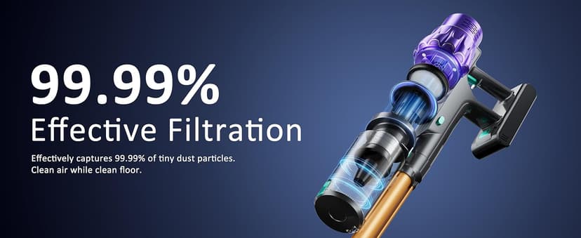 Cordless Vacuum Cleaner, 50KPA/70Mins Vacuum Cleaners for Home with Auto Dust Detection/LED Touch Display, Stick Vacuum Cordless Rechargeable, Pet Vacuum for Pet Hair,Hardwood Floor,Carpet