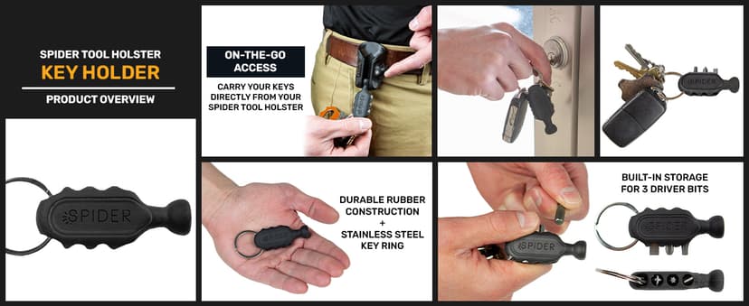 Spider Tool Holster - Improve The Way You Carry Your Power Drill, Driver, Multitool, Pneumatic, Multi-Tool and More on Your Belt - Compatible With All Major Tool Brands
