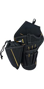 MELOTOUGH Left/Right Handed Belt Cordless Drill Holster for Tool Belt Drill Pouch Impact Driver Holster for Drill bits