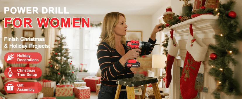 GardenJoy 20v Cordless Drill Set, Power Electric Kit Battery With Charger 30Nm 2-Speed 3/8" Keyless Chuck 24+1 Torque Drill Driver screwdriver Bits with LED Electric Work Light for Women DIY