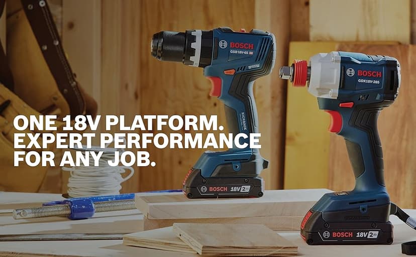 BOSCH GSB18V-65N 1/2 In. Brushless Hammer Drill/Driver - 575 In.-Lbs. Max Torque, Switchable KickBack Control, Rapid Mode Selector, Dual LED Worklights, All-Metal Chuck (Bare Tool)
