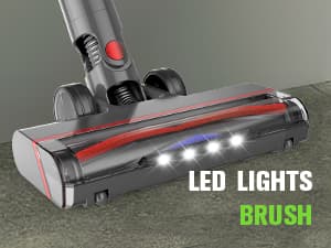 Cordless Vacuum Cleaner, 85,000PRM Upgraded Dual Suction Cordless Stick Vacuum up to 35mins Runtime, Lightweight Rechargeable Vacuum for Home (Grey Red)