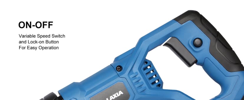 Reciprocating Saw, 6Amp 2800RPM Variable Speed Reciprocating Saw with 4/5"(20mm) Stroke Length, 3Pcs Blades for Wood, Soft Metal, PVC Pipe Cutting