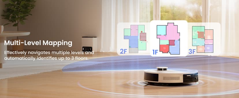 Lefant LiDAR Robot Vacuum and Mop,45-Day Self-Emptying,6000Pa Powerful Suction,Customized Cleaning,Home Mapping,140 Min Runtime,Roller Brush for Carpet,2.4G/5G WiFi/Alexa/APP/iWatch,M2 Plus