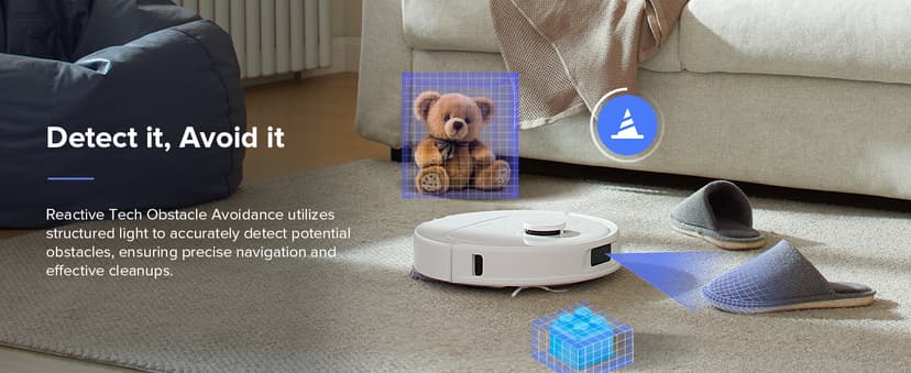 roborock Qrevo S Robot Vacuum and Mop, Self-Drying, Auto Mop Washing, 7000Pa Suction, Self-Emptying & Refilling, 10mm Mop Lifting, 200RPM Spinning Mops, Smart Obstacle Avoidance, White