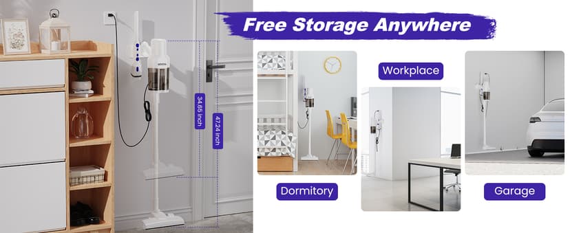 600W Corded Upright Vacuum Cleaner,22KPA Super Strong Suction,400W Motor,Lightweight Handheld Design,One-Click Easy Disassembly,Dual-Layer Cyclone Dust Cup–Ideal for Pet Hair & Hardwood Floors