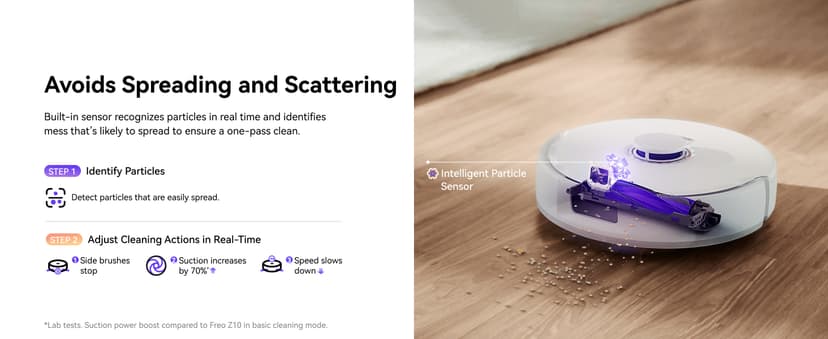 NARWAL Freo Z10 Robot Vacuum and Mop Combo, Tangle Free Robot Mop, 15,000Pa Suction, Adapts to Hard-to-Reach Areas, Self-Emptying, Mop Washing & Drying, Obstacle Avoidance, for Pet Hair & Hard Floor