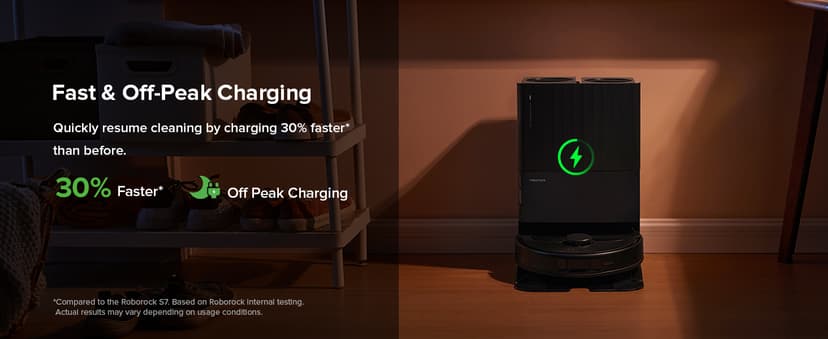 roborock Qrevo Plus Robot Vacuum and Mop with FlexiArm Design Edge Mopping, Self-Emptying, 10 mm Liftable Mops, Auto Mop Washing & Drying, Reactive Tech Obstacle Avoidance, 7,000 Pa Suction, Black