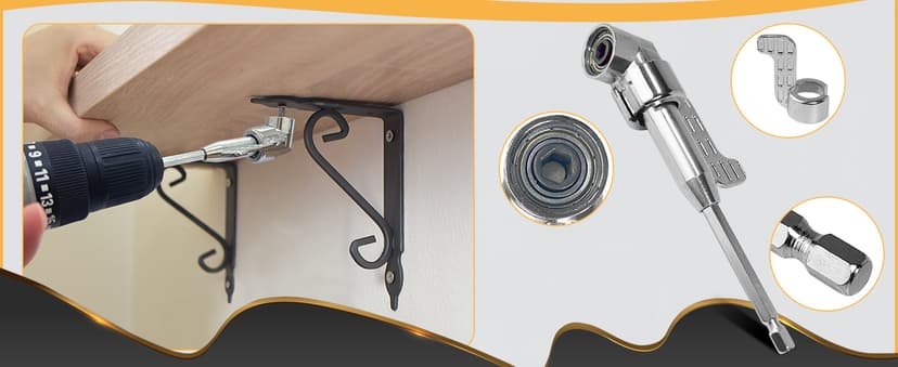 Guyuyii Flexible Drill Bit Extension and 2 Right Angle Drill Attachment Set – For DIY, Technicians and Homeowners, Ideal for Appliance Repair, Furniture and Plumbing, Compatible with Cordless Drills