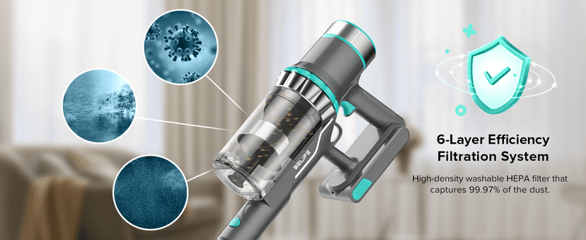 Belife BVC11 Cordless Vacuum Cleaner, 2 Detachable Battery, Max 80mins Runtime, 25Kpa 380W Brushless Stick Vacuum, Lightweight Vacuum for Home Hardwood Floor Carpet Pet Hair, LED Touch Display