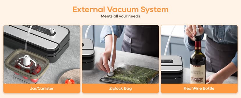 2025 Updated Stylish design Precision Vacuum Sealer Machine Pro for Food Saver, Concealed Handle 90Kpa Vacuum Sealers for Sous Vide,Liquid Food/Build with Cutter/Large Bag Storage/2 Bag Rolls